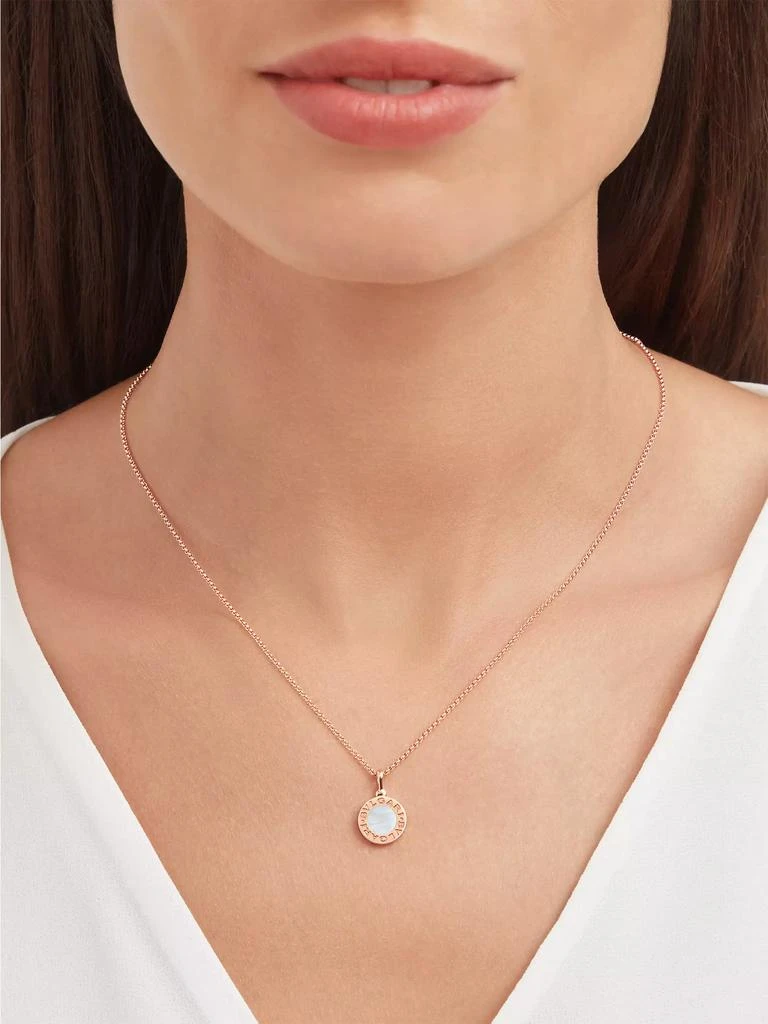 BVLGARI Classic 18K Rose Gold & Mother-of-Pearl Pendant Necklace 2