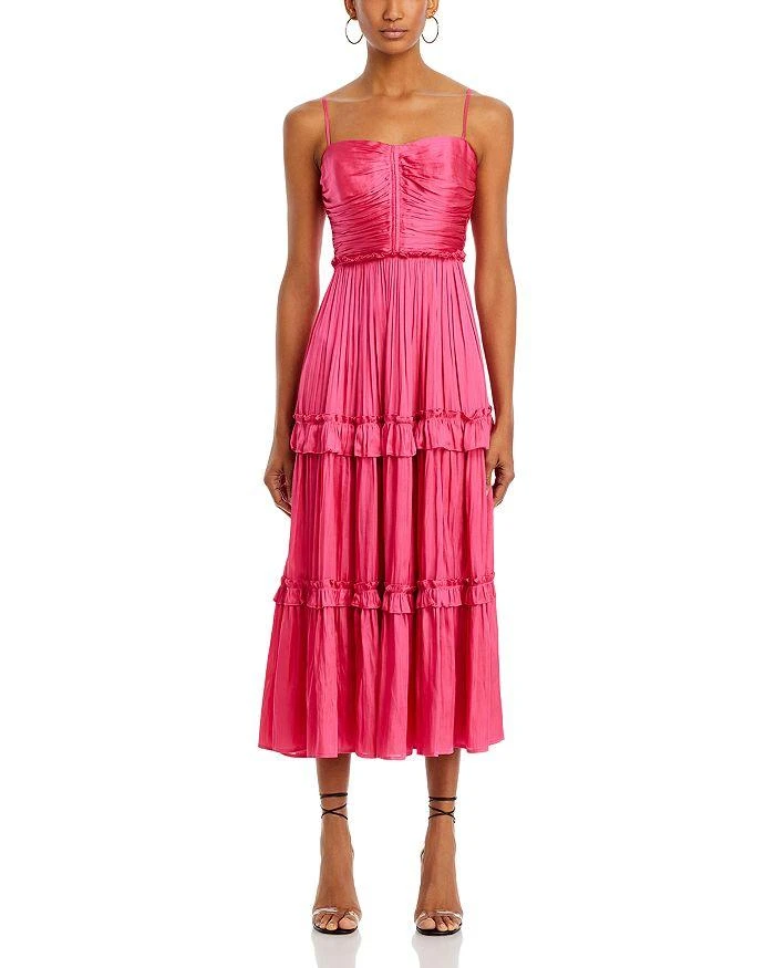 AQUA Ruched Top Midi Dress - Exclusive 6