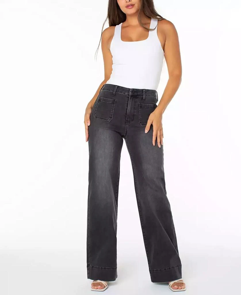 Juniors' High-Rise Patch-Pocket Wide-Leg Jeans – On Sale Now with
