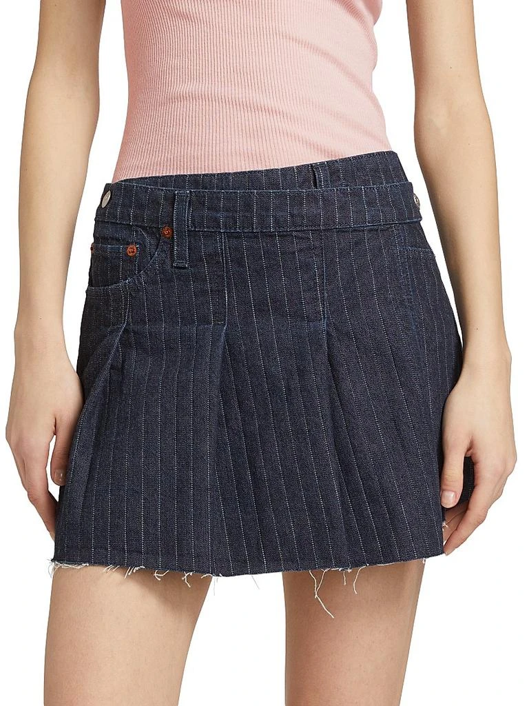 Re/Done Pinstripe Denim Tennis Wrap Skirt 3