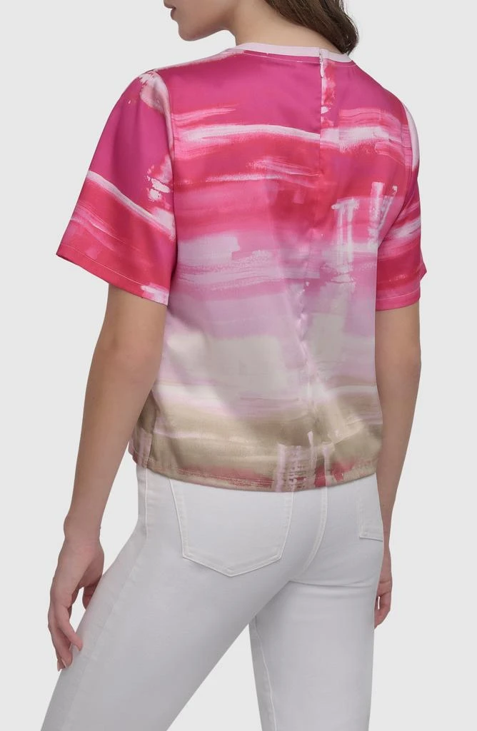 DKNY Print Scarf Twill Short Sleeve Top 2