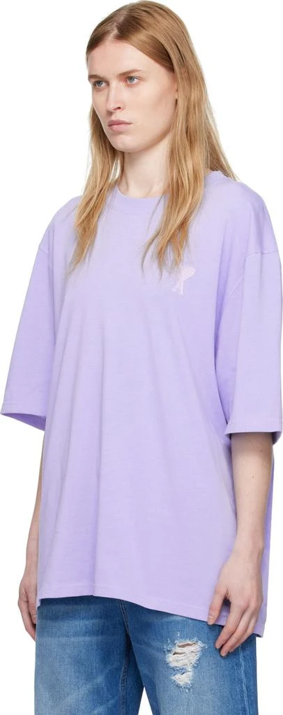 AMI Paris SSENSE Exclusive Purple Ami de Cœur T-Shirt 4