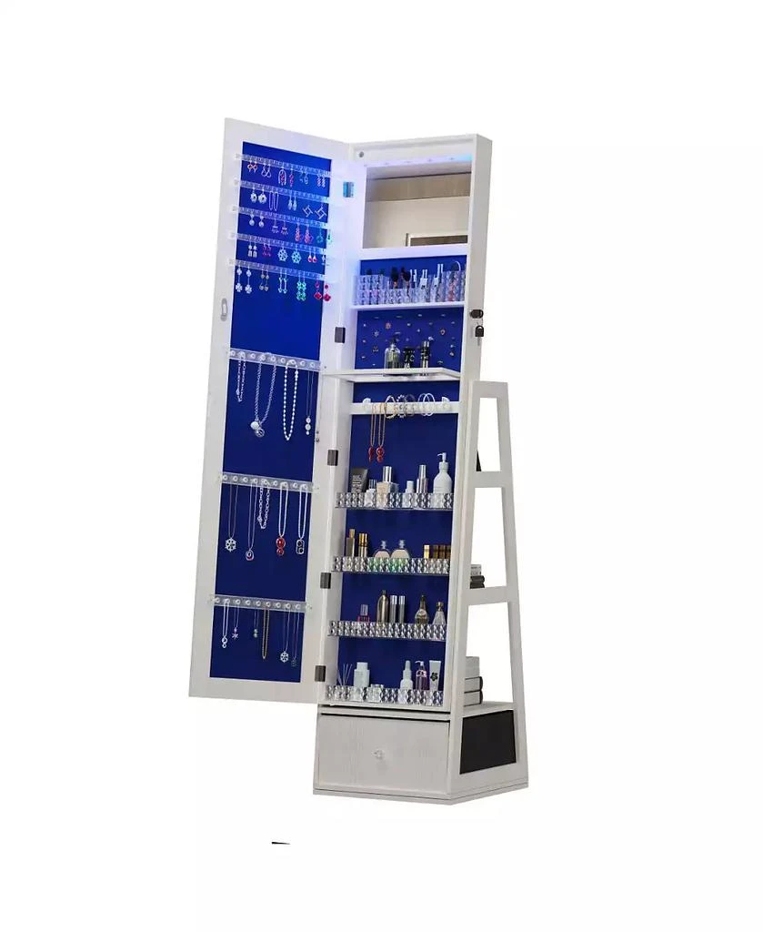 Streamdale Furniture 360° Swivel Jewelry Cabinet with Full Length Mirror 8