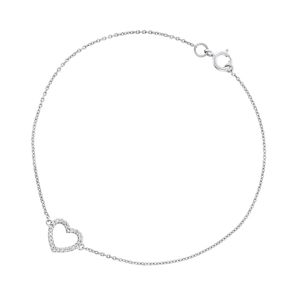 Diamond 
Co Bracelet "Tu Portes Mon Coeur" D0,05/24 - Or Blanc 375/1000 2