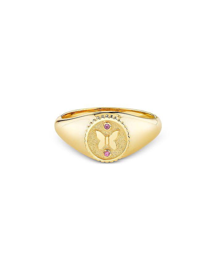 Sydney Evan Wicked x Sydney Evan 14K Yellow Gold Glinda Signet Ring