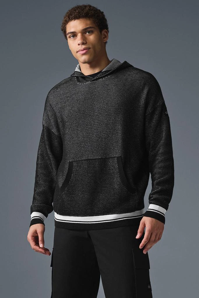 Alo Sports Club Sweater Knit Hoodie - Black 1
