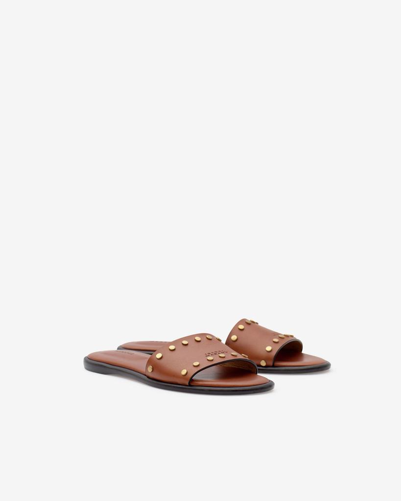Isabel Marant ISABEL MARANT, VIKEE LEATHER LOGO SANDALS - Women - Brown - 39
