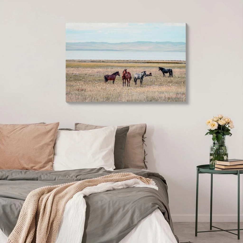 Maison Boucle 24" x 36" Farmhouse Framed Horse Wall Art Decor Pictures 2