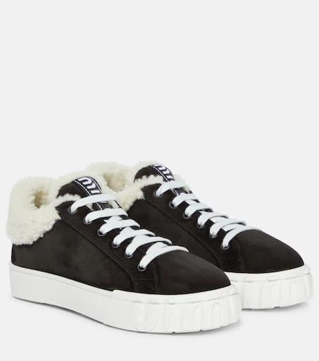 Miu Miu Shearling-lined suede sneakers 1