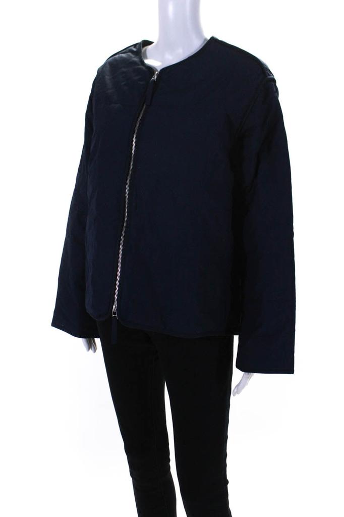 Everlane Womens The Quilted Cotton Liner  Navy