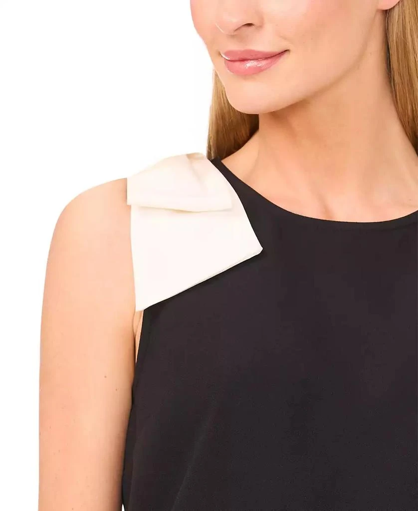 CeCe Women's V-Neck Contrast-Bow Sleeveless Top 3