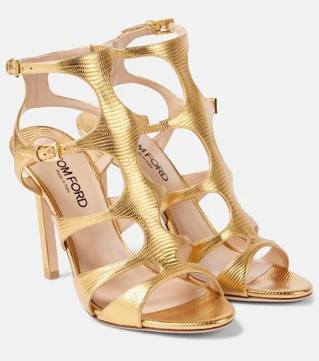 Tom Ford Paradis snake-effect leather sandals 1