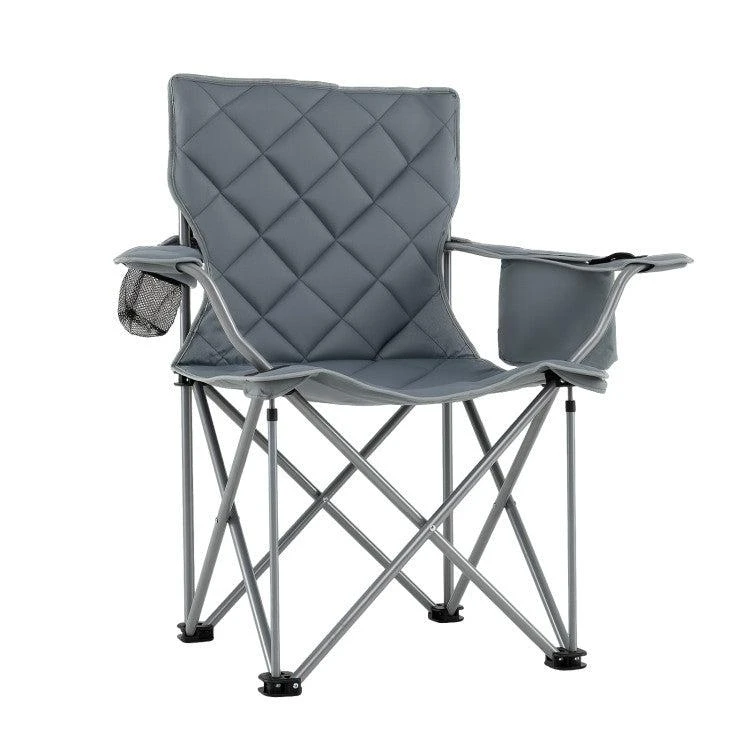 Hivvago Oversized Camping Chairs Outdoor Folding Chair with Cooler Pouch and Cup Holder