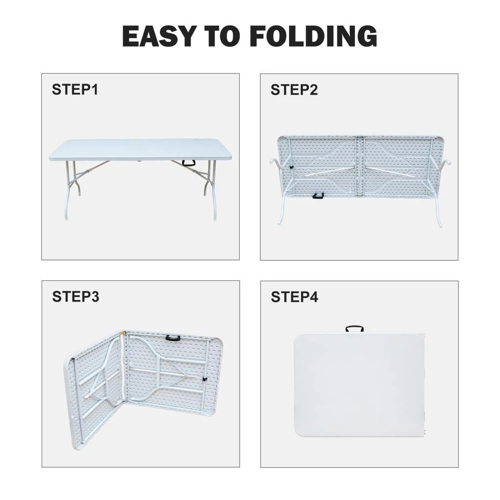 Streamdale Furniture Streamdale Portable Folding Table for Picnics and Parties 5