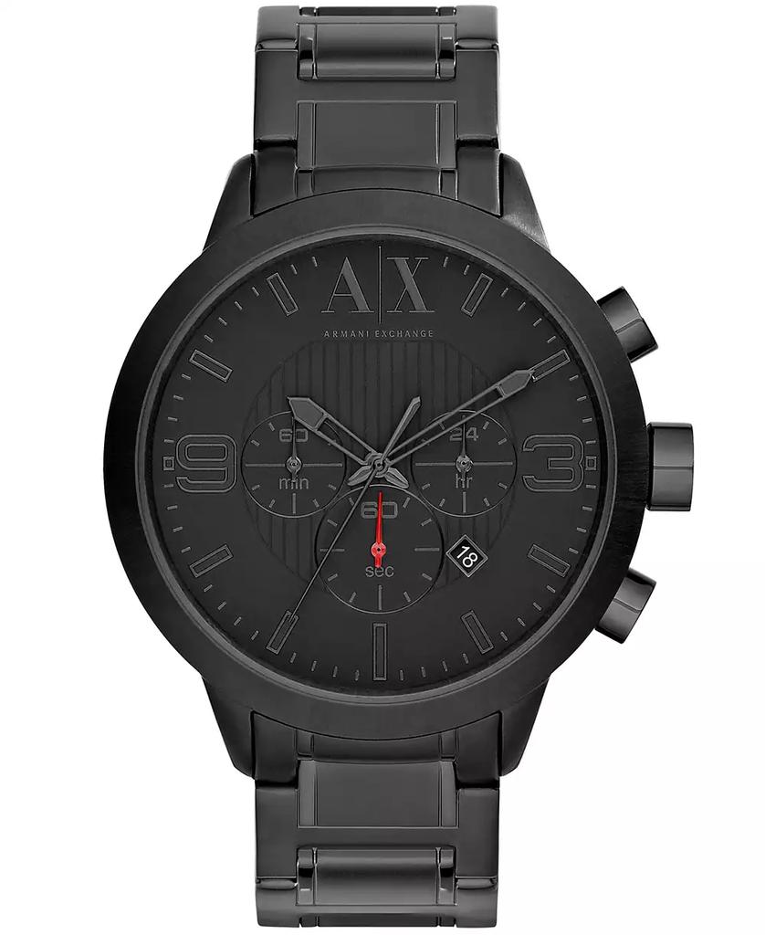 Armani Exchange Men's Chronograph Black Stainless Steel Bracelet Watch 49mm