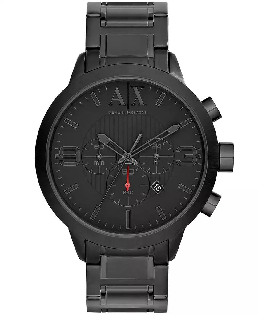 Armani Exchange Men's Chronograph Black Stainless Steel Bracelet Watch 49mm 1