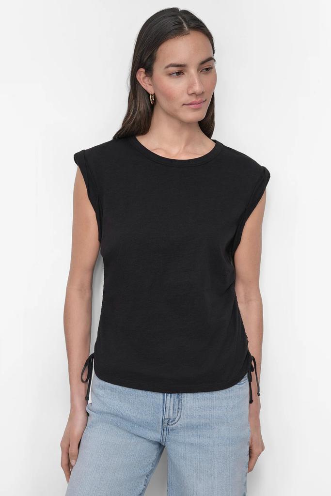 DKNY SIDE TIE RUCHED SLEEVELESS TEE