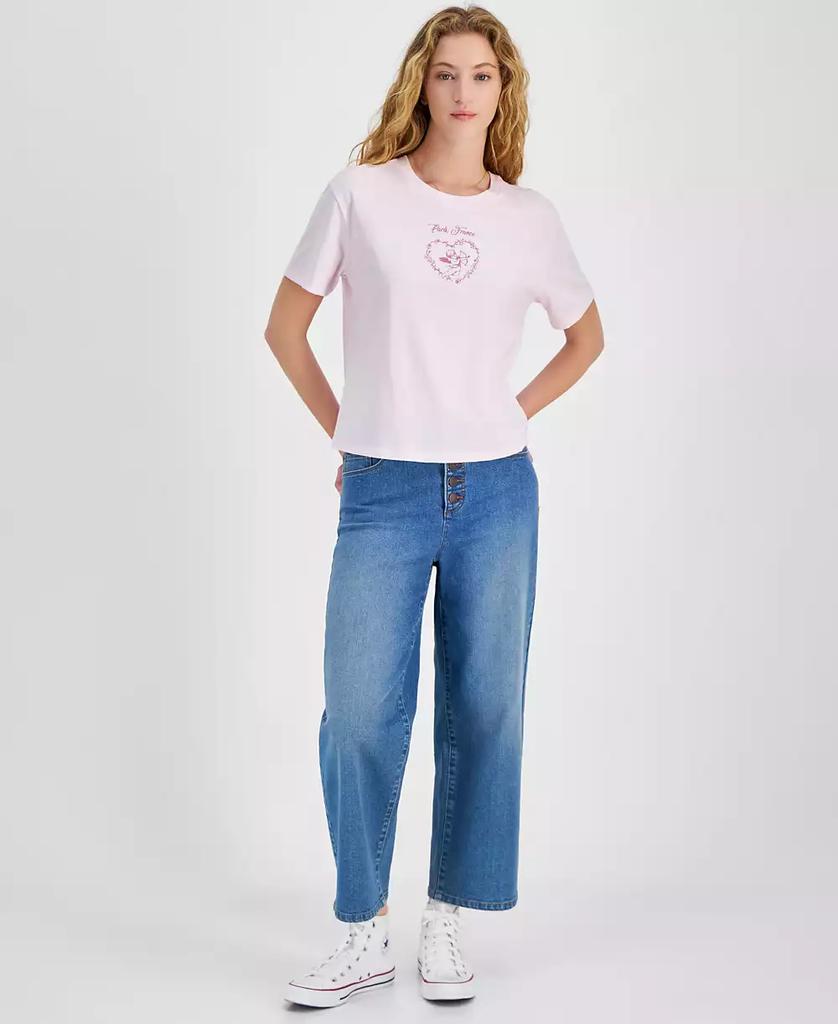 Rebellious One Juniors' Cupid Paris Graphic T-Shirt