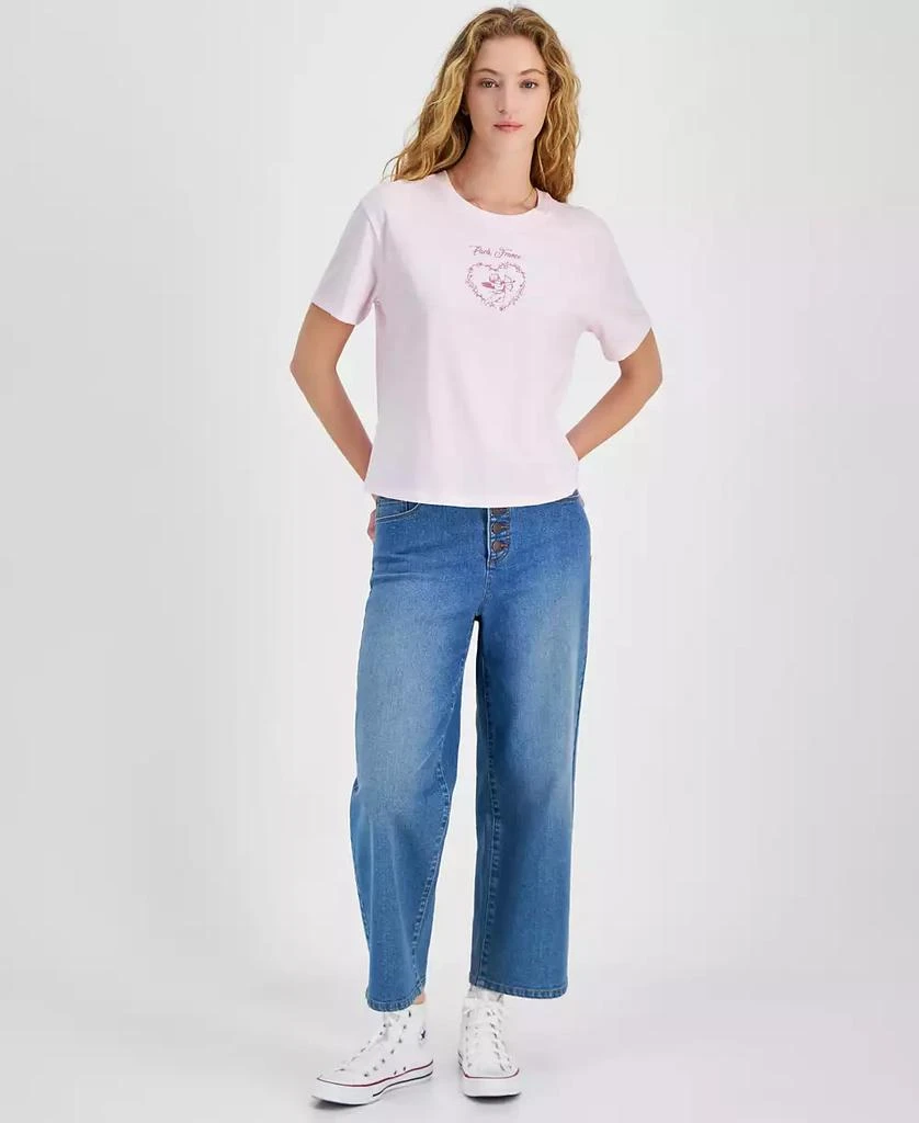 Rebellious One Juniors' Cupid Paris Graphic T-Shirt 2