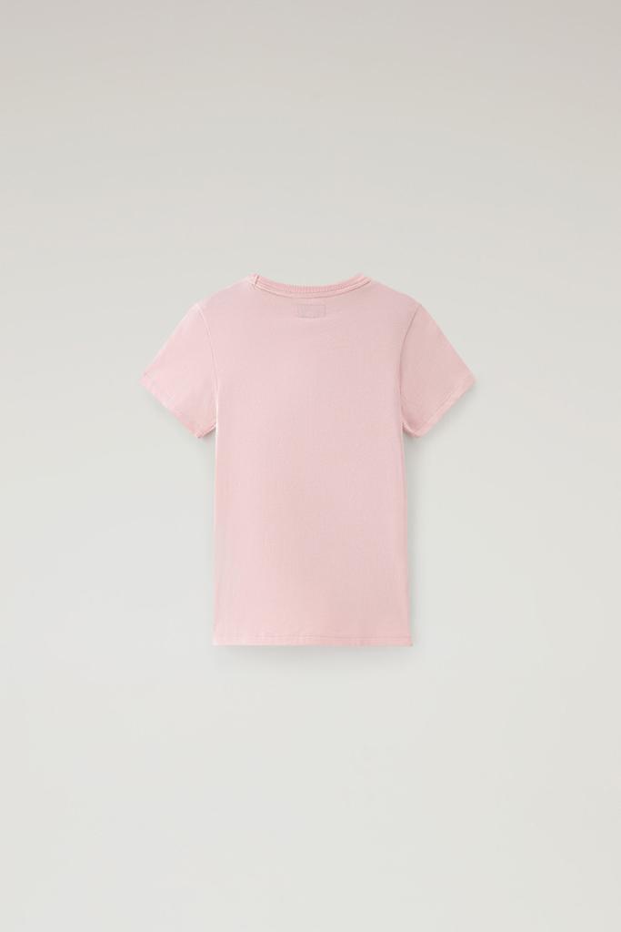 Woolrich Girls' Logo T-Shirt in Pure Cotton - Girls - Pink