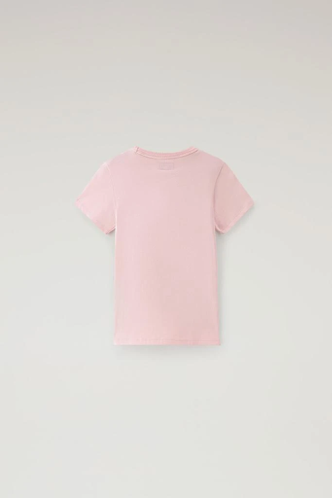 Woolrich Girls' Logo T-Shirt in Pure Cotton - Girls - Pink 2