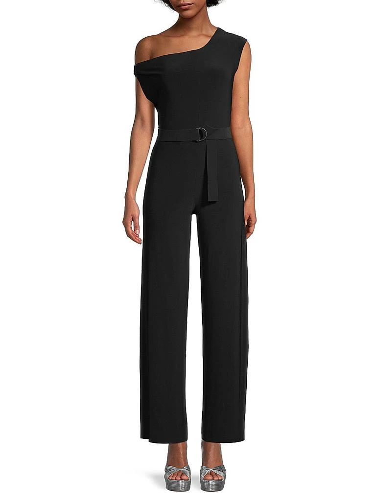Norma Kamali Asymmetric Drop-Shoulder Wide-Leg Jumpsuit 3