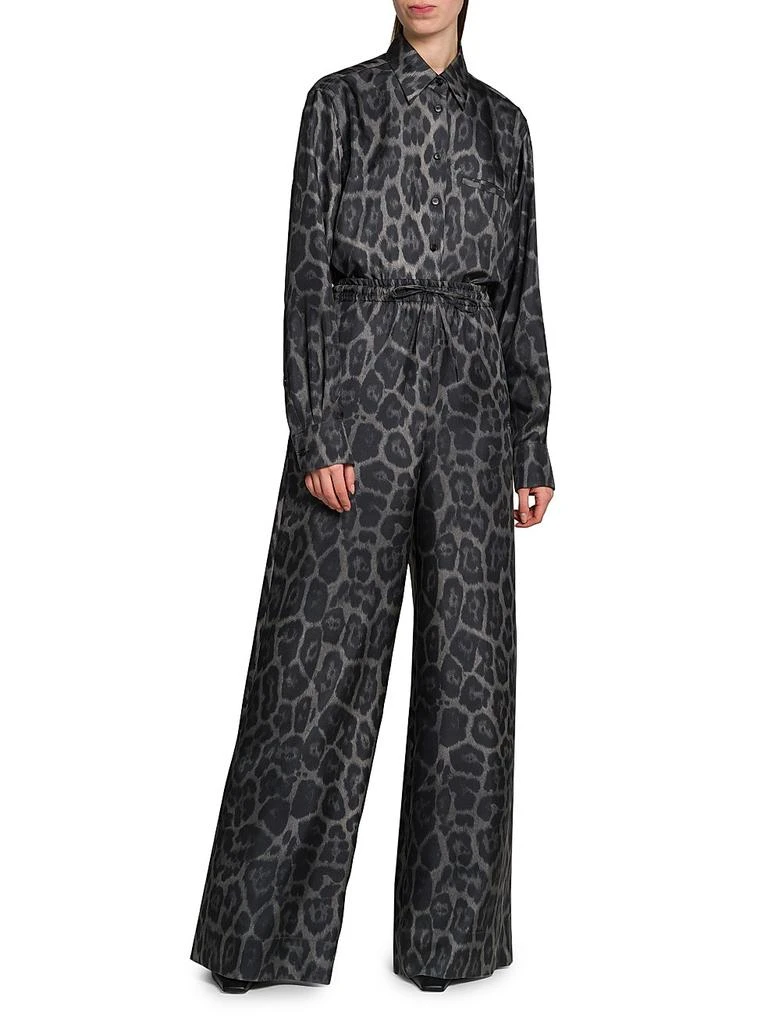 Stella McCartney Leopard Silk Button-Front Shirt 2