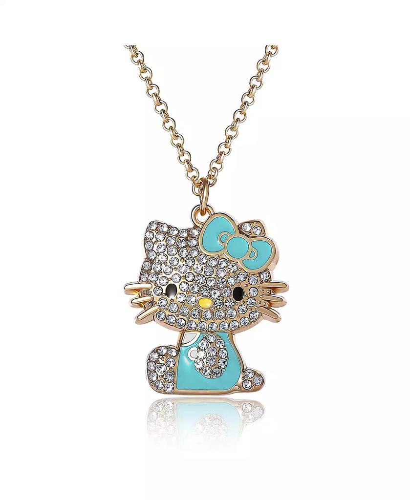 Hello Kitty Sanrio Crystal Pendant Necklace - Gold-Tone with Colorful Enamel Accents