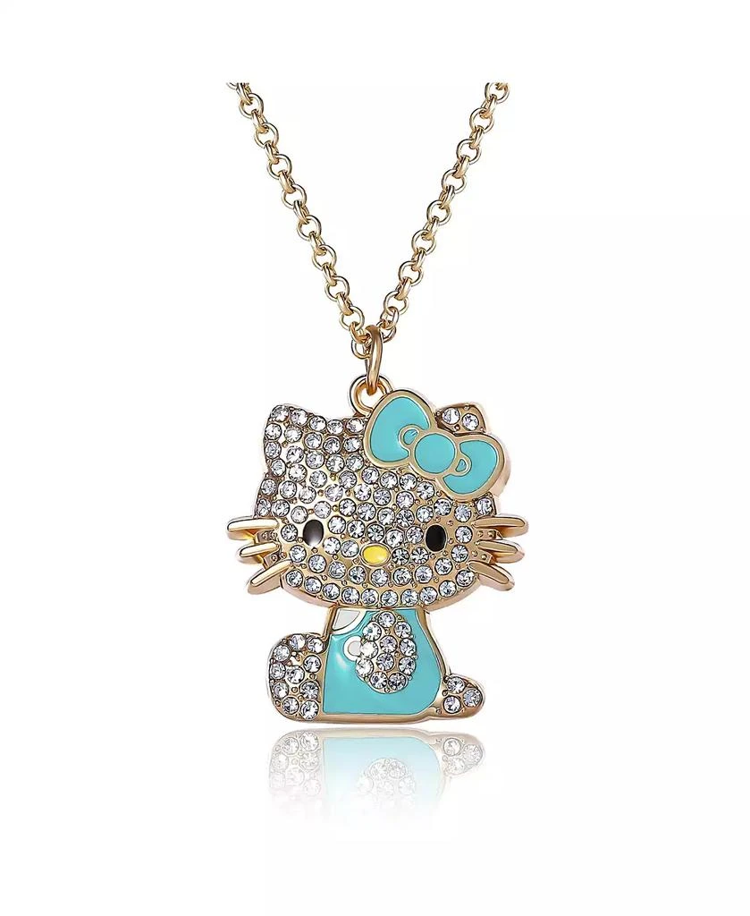 Hello Kitty Sanrio Crystal Pendant Necklace - Gold-Tone with Colorful Enamel Accents 1