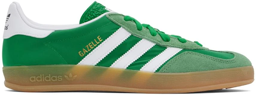 Adidas Green & White Gazelle Indoor Sneakers 1