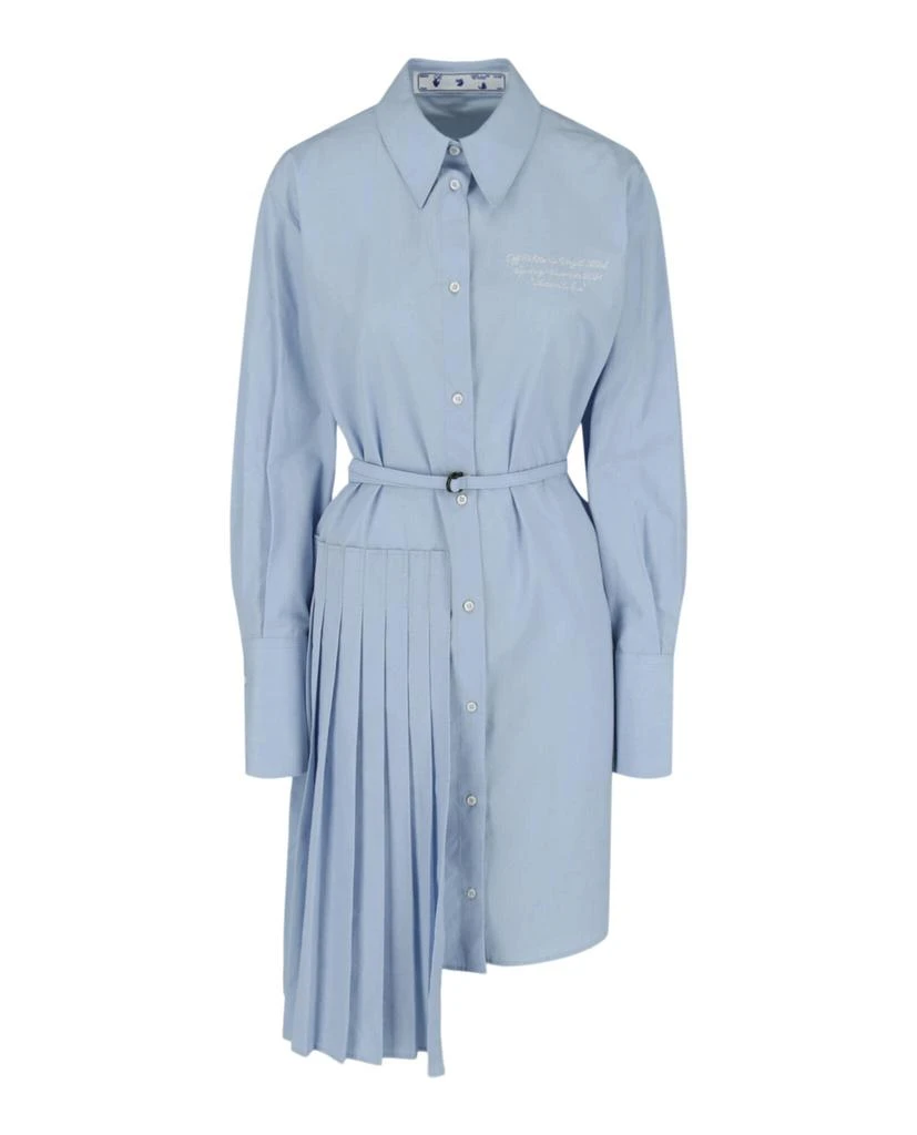 Off-White Plisse Shirt Dress 1