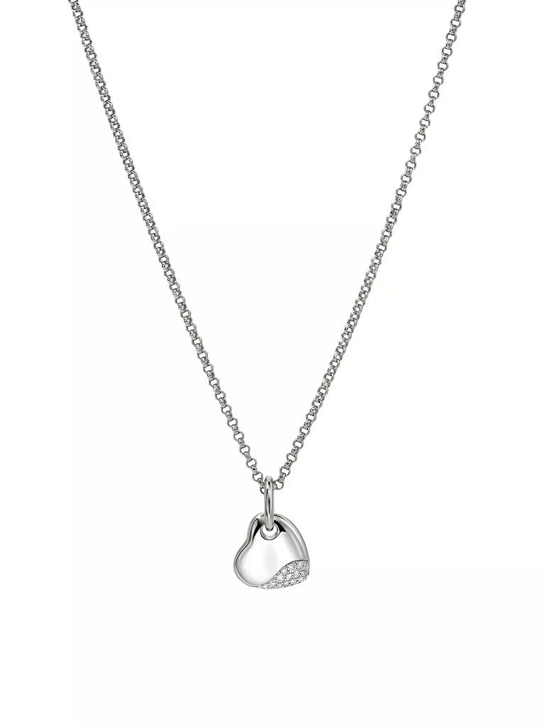 John Hardy Pebble Sterling Silver & 0.15 TCW Diamond Heart Pendant Necklace 1