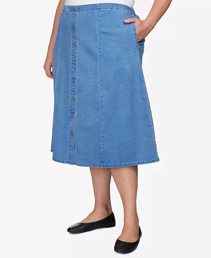 Alfred Dunner Plus Size Paneled Denim Skirt 6