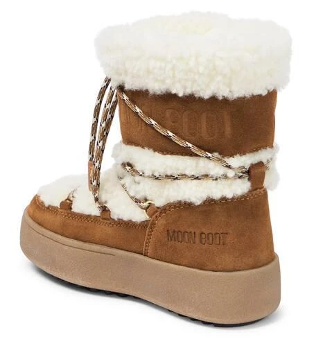 Moon Boot Jtrack Junior shearling and suede snow boots  3
