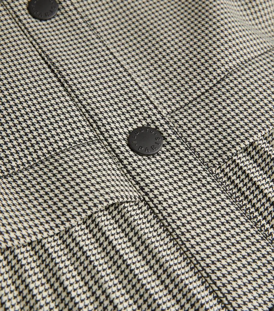 Sandro Houndstooth Pleated Trench Coat 5