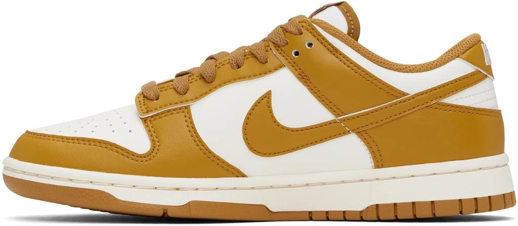 NIKE White & Brown Dunk Low Retro Sneakers 3