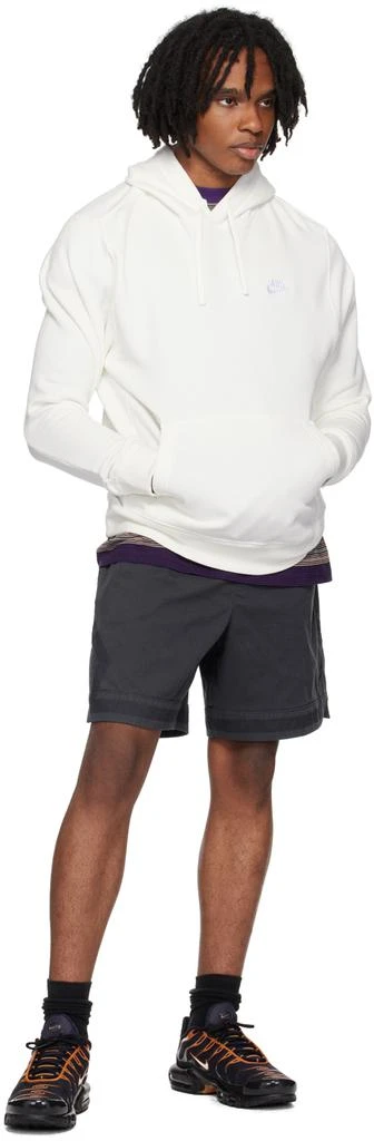 NIKE White Embroidered Hoodie 4