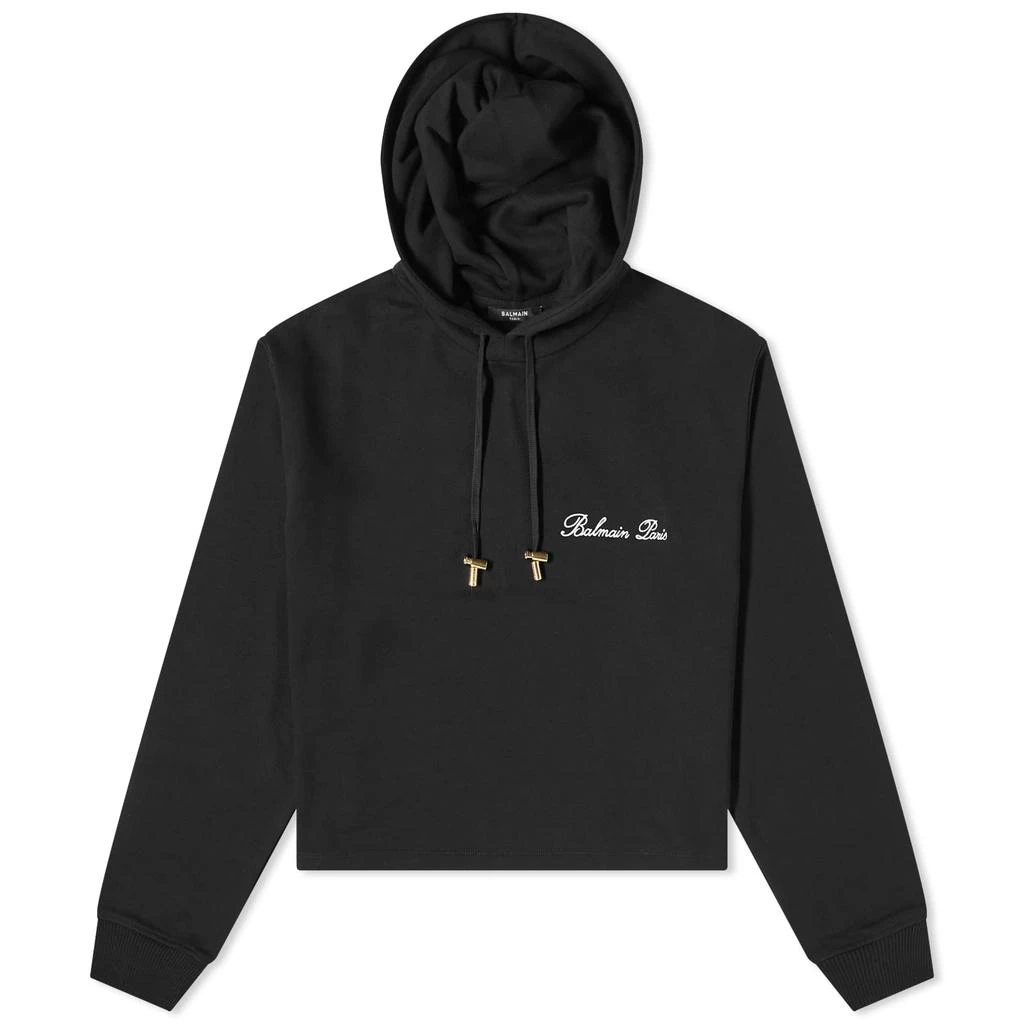 Shop Balmain Signature Cropped Hoodie on Sale at BeyondStyle – Get