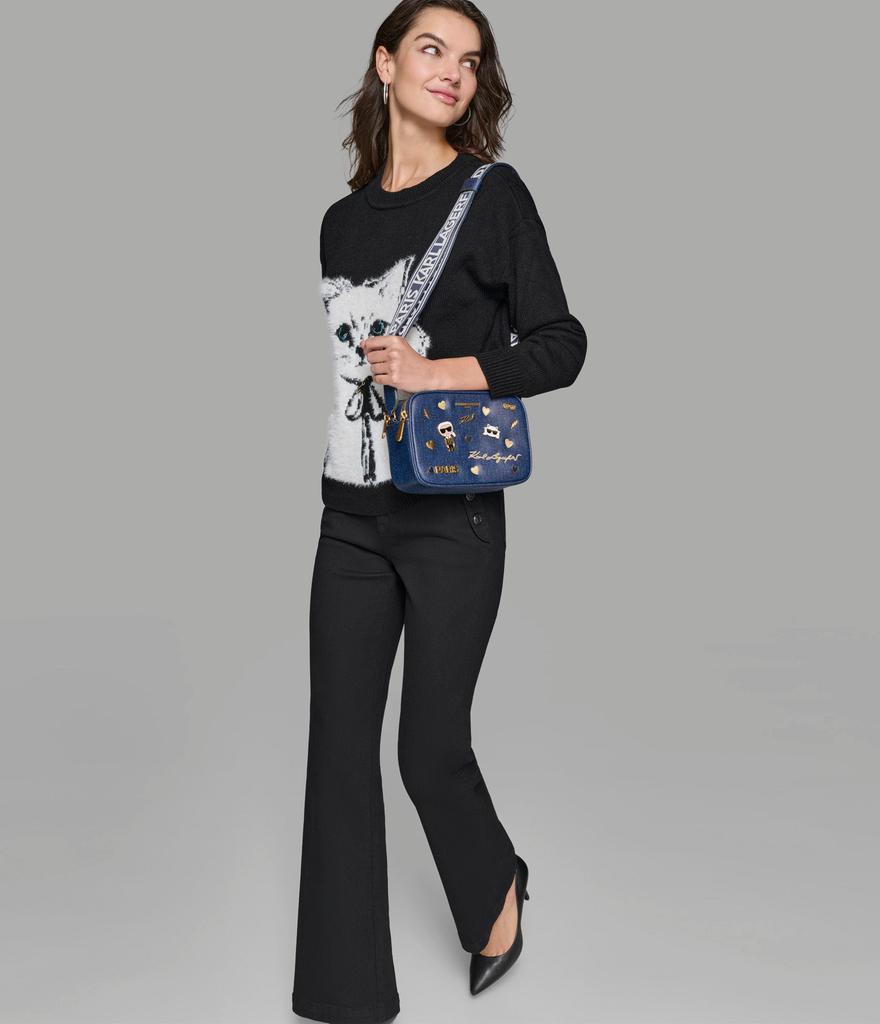 Karl Lagerfeld Paris FUZZY SWEATER WITH CHOUPETTE CAT