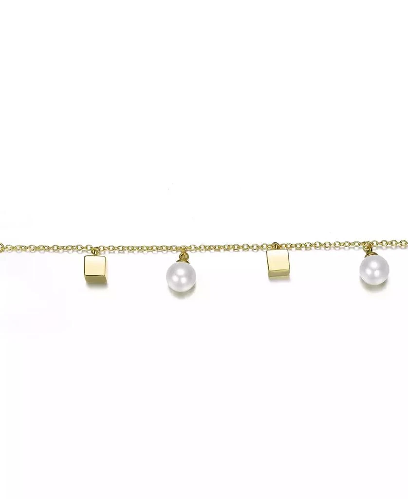 GiGiGirl 14K Gold Plated Cubed Charms
Pearls Link Bracelet 2