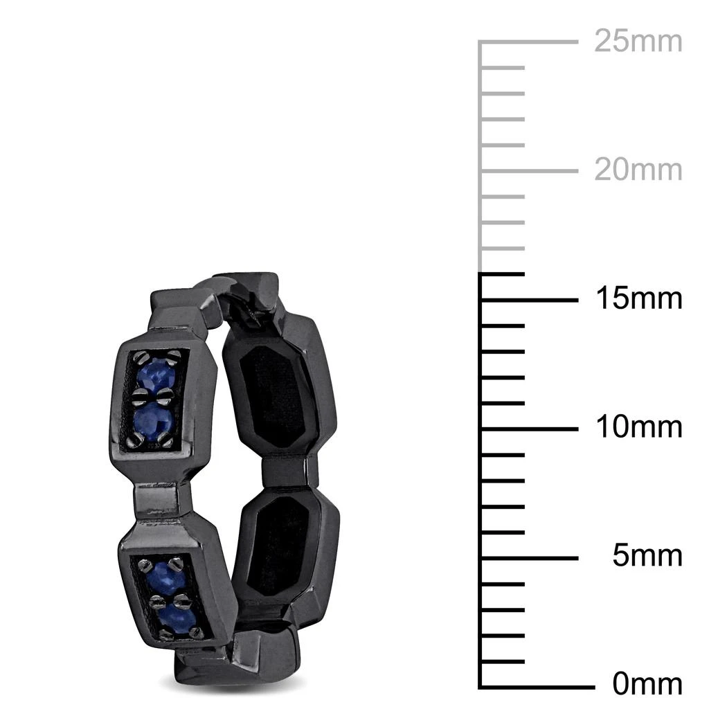 Mimi
Max 1/6ct TGW Blue Sapphire Mamba Hoop Earrings 14k White Gold Black Rhodium Plating 3