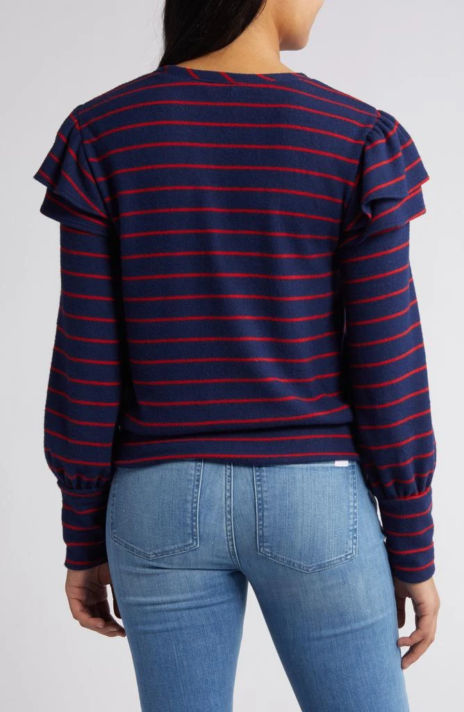 Caslon<sup>®</sup> Stripe Ruffle Shoulder Sweatshirt Top 2