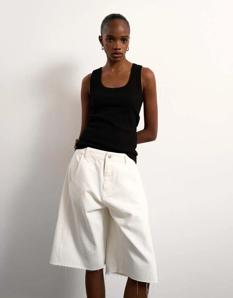 Topshop Topshop denim barrel jort in ecru 3