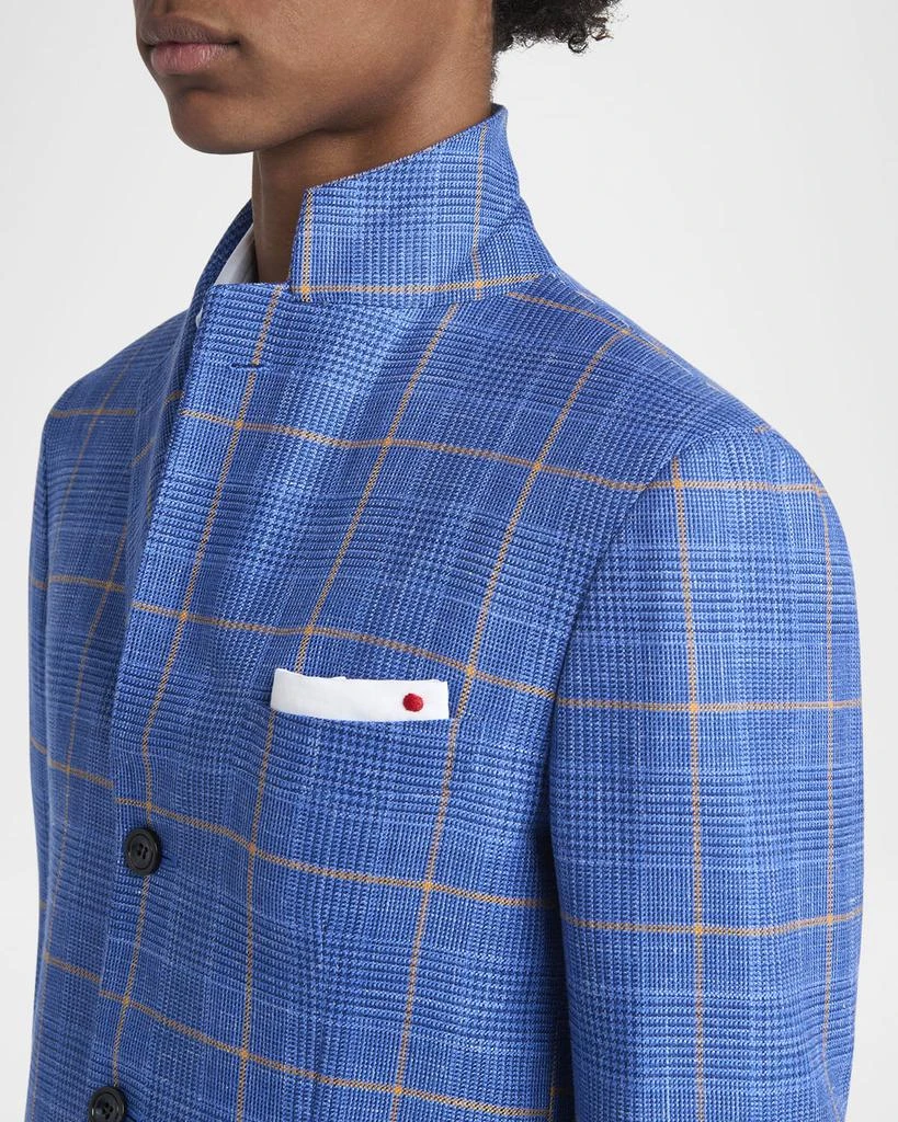 Kiton Men's Plaid With Windowpane Sport Coat 7