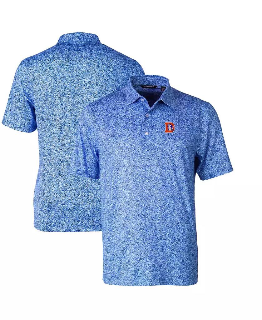 Cutter & Buck Men's Blue Denver Broncos Throwback Logo Pike Constellation Stretch Polo