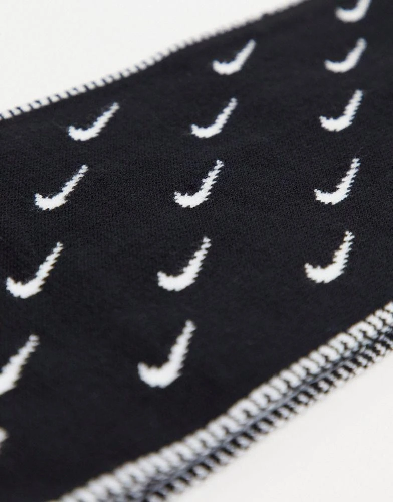 NIKE Nike scarf with all over swoosh print in black 4
