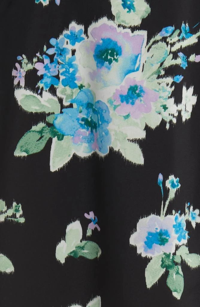 Charles Henry Floral Print Ruffle Long Sleeve Midi Dress 6