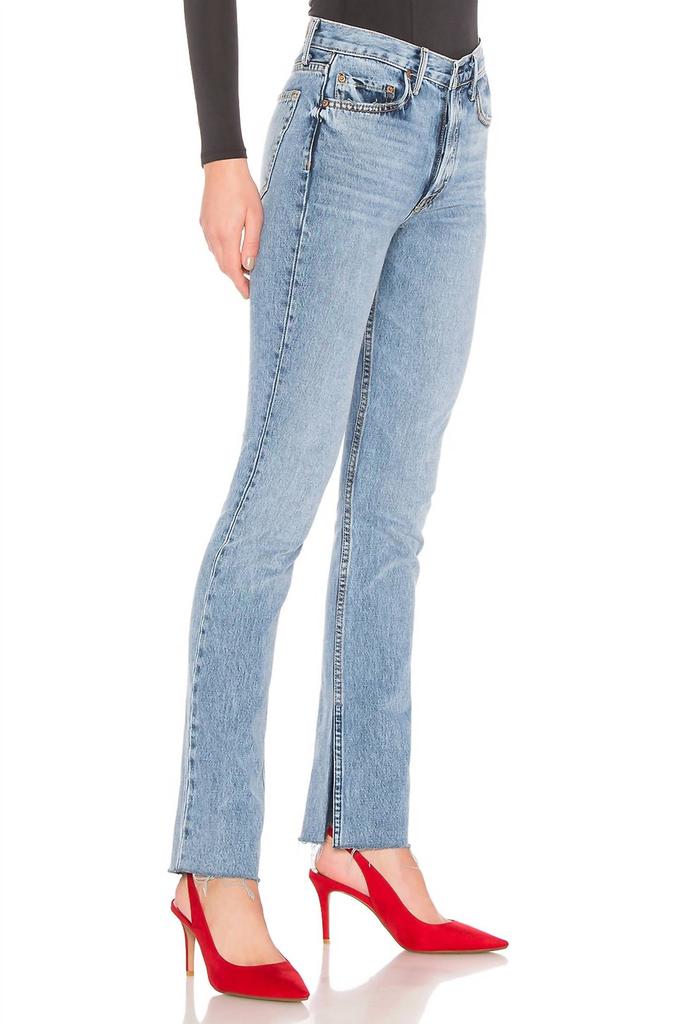 GRLFRND Grlfrnd - ADDISON HIGH RISE SPLIT HEM RIGID BUTTON FLY JEANS