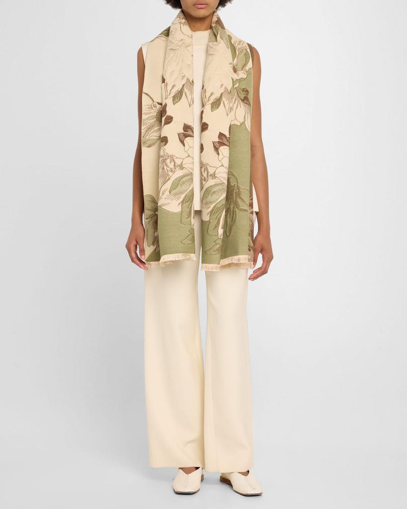 La Fiorentina Oversized Floral-Print Wrap
