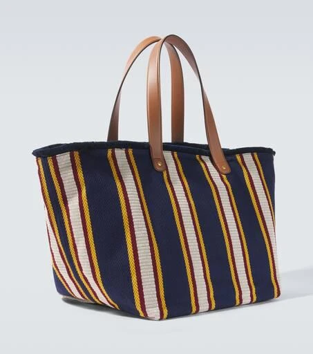 Gucci Gucci Script Large striped tote bag 5
